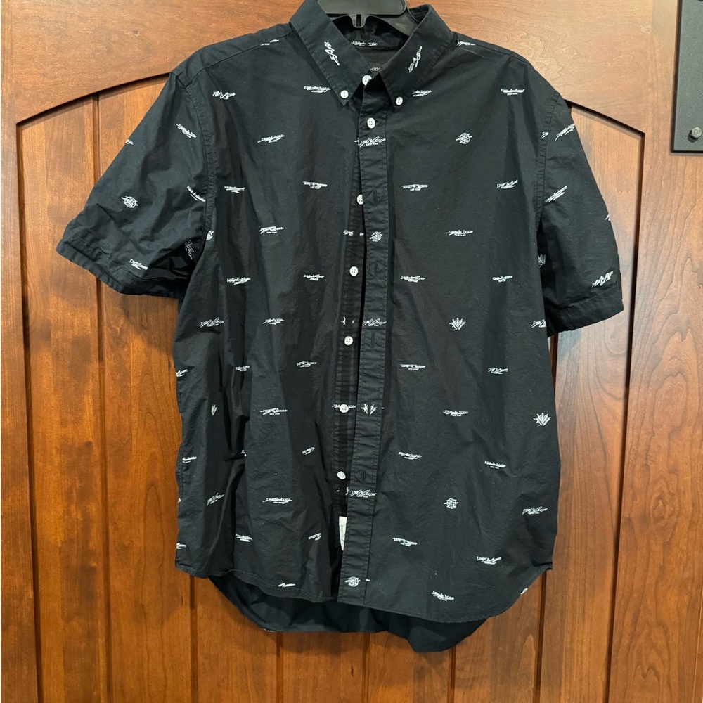 Rag & Bone Logo Black and White Casual Button Down Shirt